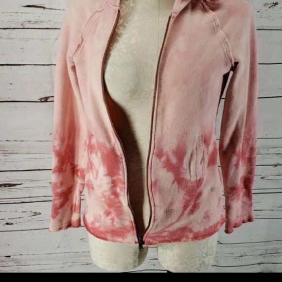 Calvin Klein Tie Dye Medium zip up pink ombre Hooded Jacket - Picture 4 of 7